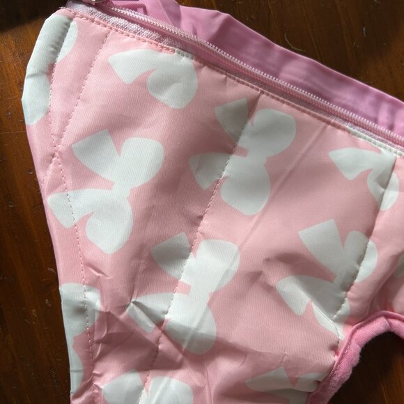 Dog Coat Jacket No-Pull Harness Pink Bow Design Zip Closure D-Rings Size M - Picture 6 of 8